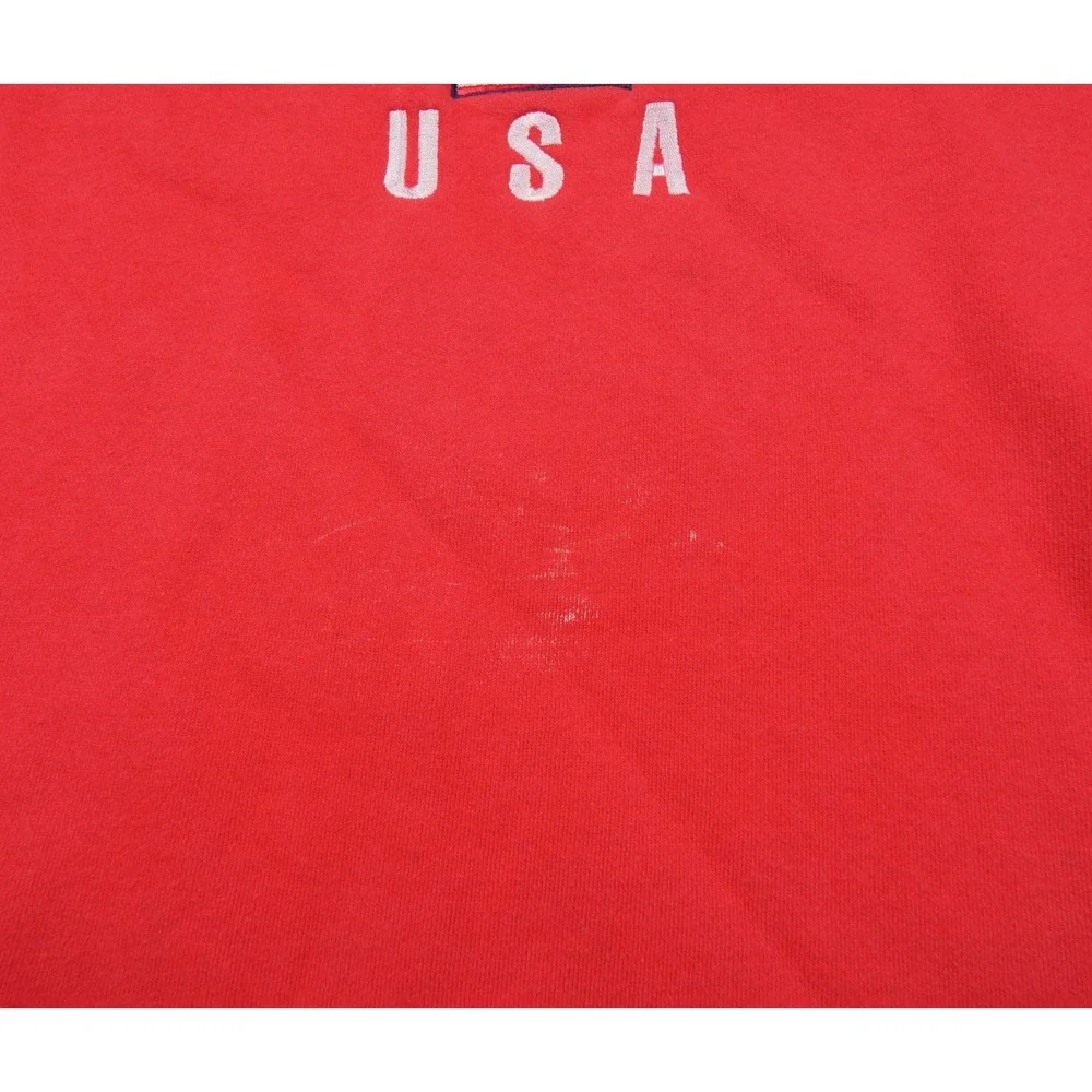 Vintage Guess Sweatshirt Mens XL Red Crewneck Pullover USA Flag 90s Y2K Adult
